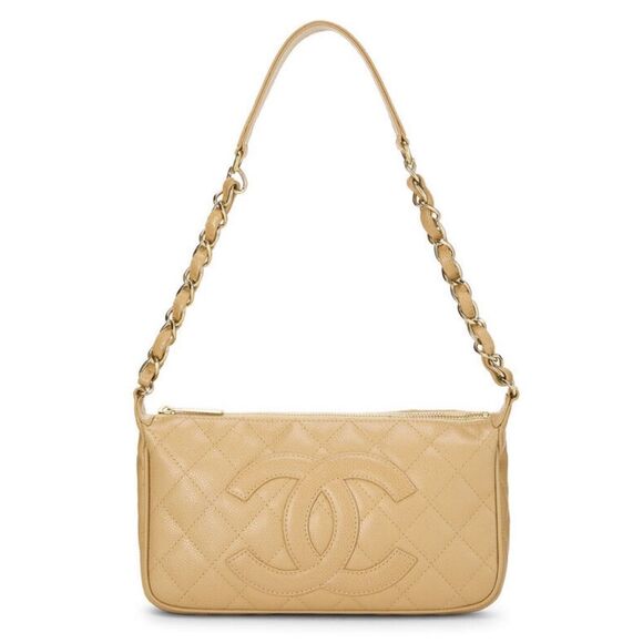 Chanel Cavier Quilted Timeless CC Shoulder Bag Beige - Picture 1 of 16